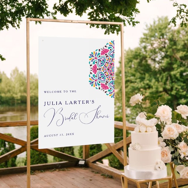 Affiche Vibrant Mexican Fiesta Style Rainbow Bridal Shower (Créateur téléchargé)