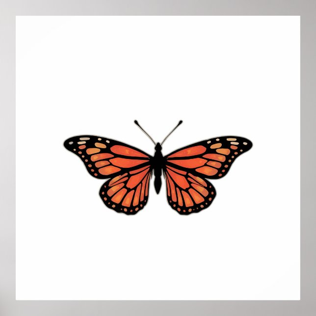 Affiche Vibrant Monarch Butterfly Illustration on Light Ba (Devant)