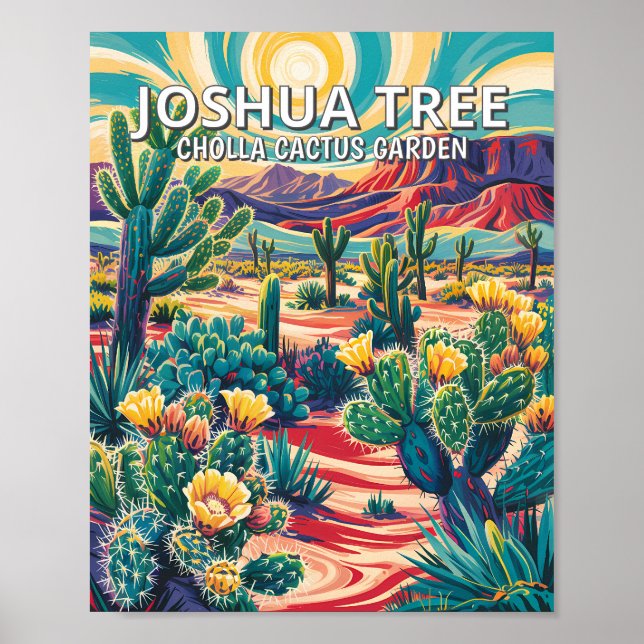 Affiche Vibrant Parc national de Joshua Tree Cactus person (Devant)