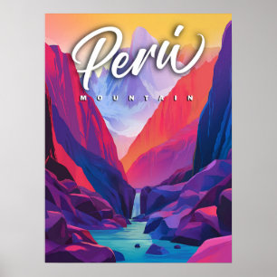 Affiche Vibrant Pérou Mountain : Un voyage contemporain