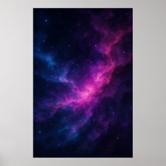 Affiche Vibrant Pink & Blue Galaxy Nebula – Deep Space