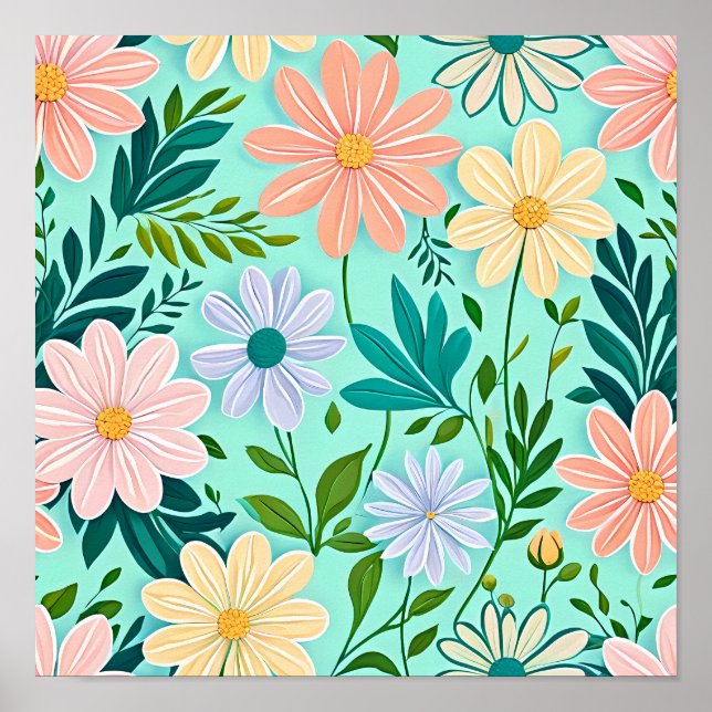 Affiche Vibrant plaisir floral : papier peint Daisy Dream (Devant)