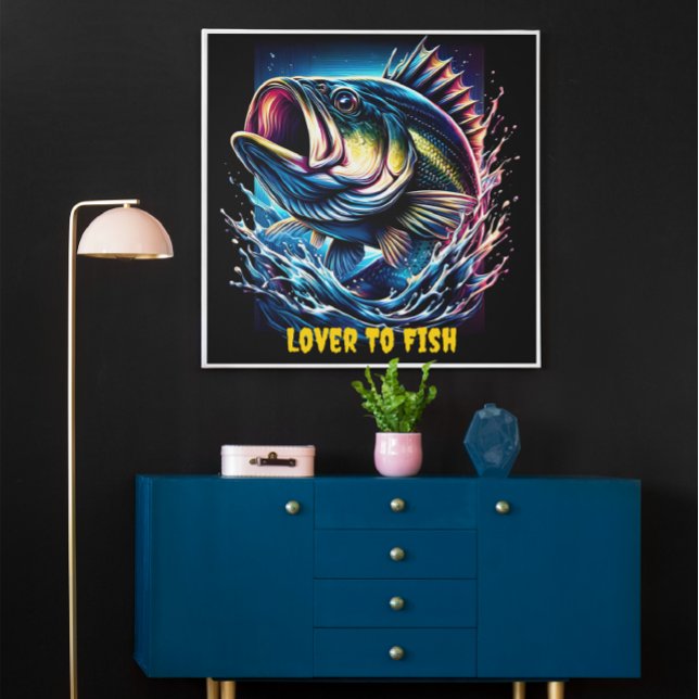 Affiche Vibrant Poisson Grinning sous l'eau (Créateur téléchargé)