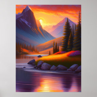Affiche Vibrant Sunrise Landscape Téléchargement numérique