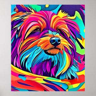 Affiche Vibrant Yorkie pop art