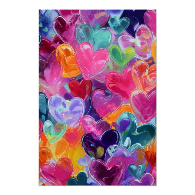 Affiche vibrante de la Saint-Valentin – Design Fan (Devant)