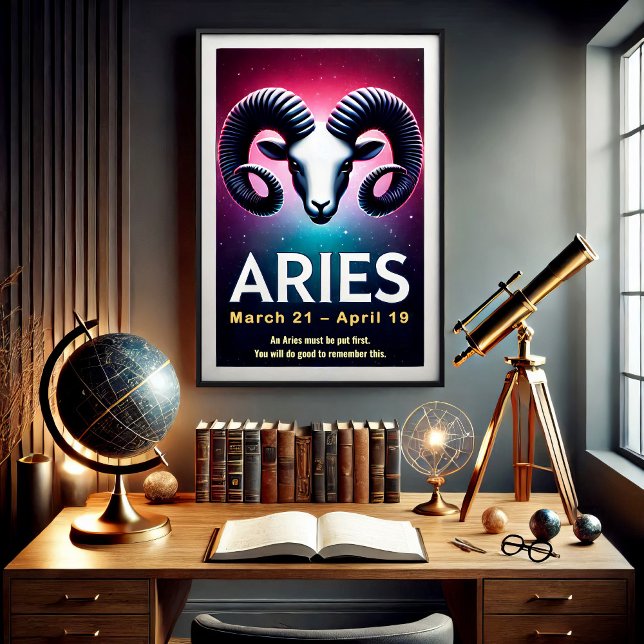 Affiche vibrante du signe du zodiaque Bélier (Créateur téléchargé)