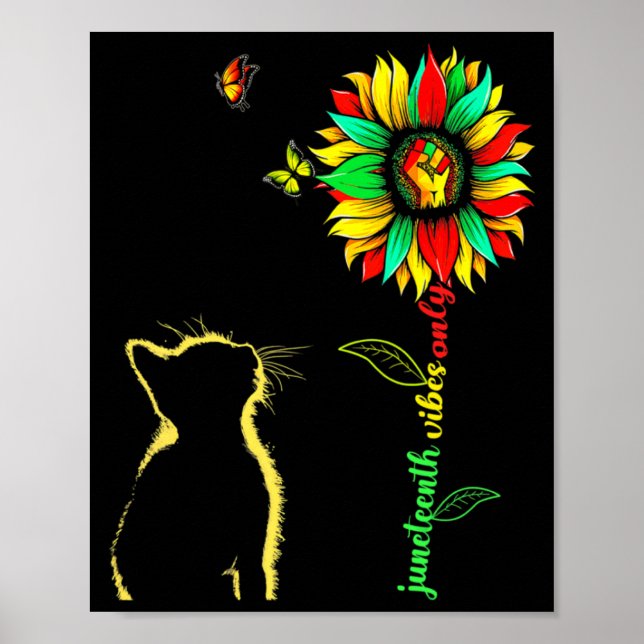 Affiche vibrations de Juneteenth seulement 1865 tournesol  (Devant)