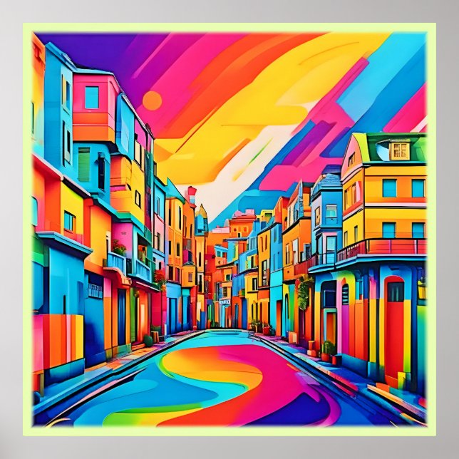 Affiche Vibrations de rue colorées (Devant)