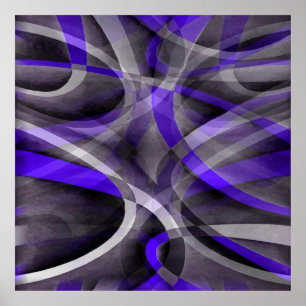 Affiche Vibrations des années quatre-vingt Violet Bleu et