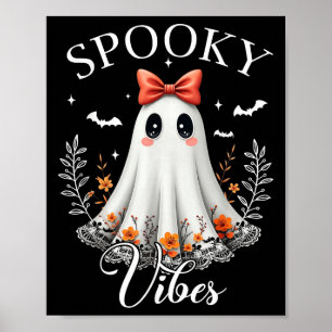 Affiche Vibrations Effrayantes Fantôme Rétro Groovy Hallow
