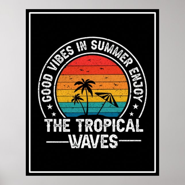 Affiche Vibrations positives d'été Vagues tropicales (Devant)
