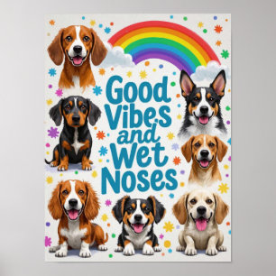 Affiche Vibrations positives et nez mouillés Gribouillages