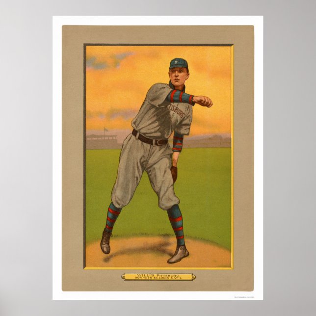 Affiche Vic Willis Pirates Cardinals Baseball 1911 (Devant)