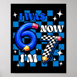 Affiche Vichy bleu j'avais 6 ans je suis 7 drôle 67 ans ga