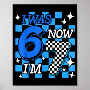 Affiche Vichy Bleu J'avais 6 ans Maintenant J'ai 7 ans Gar
