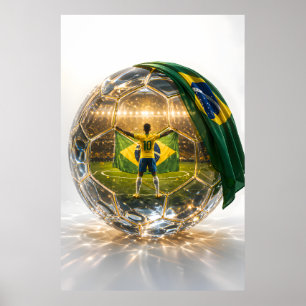 Affiche Victoire de la Sphère d'Or du Brésil – Art du Foot