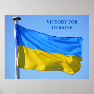 Affiche Victoire pour le drapeau de l'Ukraine Restez Fort