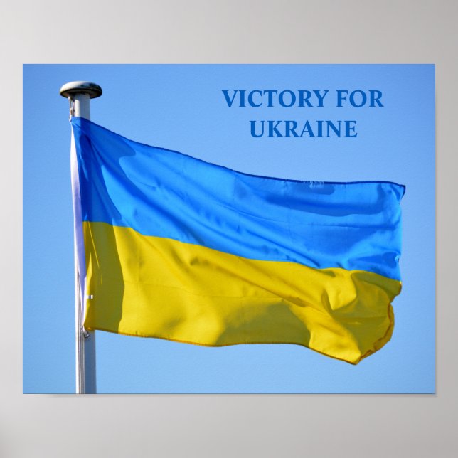 Affiche Victoire pour l'Ukraine Un drapeau reste fort peti (Devant)
