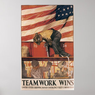 Affiche Victoires de travail d'équipe