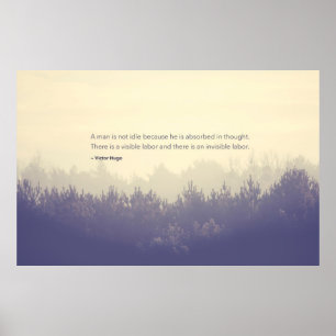 Affiche Victor Hugo Free Thinker Quote Pine forest