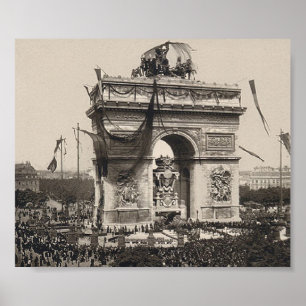Affiche Victor Hugo - l'Arc de Triomphe - Paris 1885