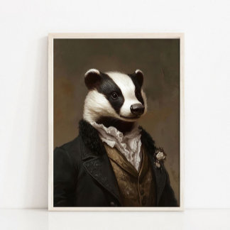 Affiche Victorian Animal Print, Royal Badger Vintage Portr
