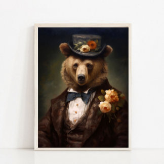 Affiche Victorian Animals Portrait, Dressed Animal Print, 