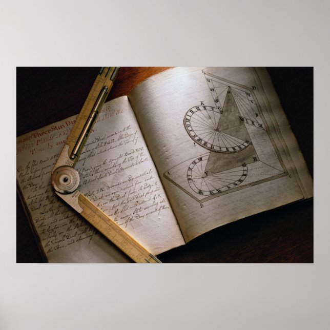 Affiche Victorian architect's calculus manual and ruler (Devant)