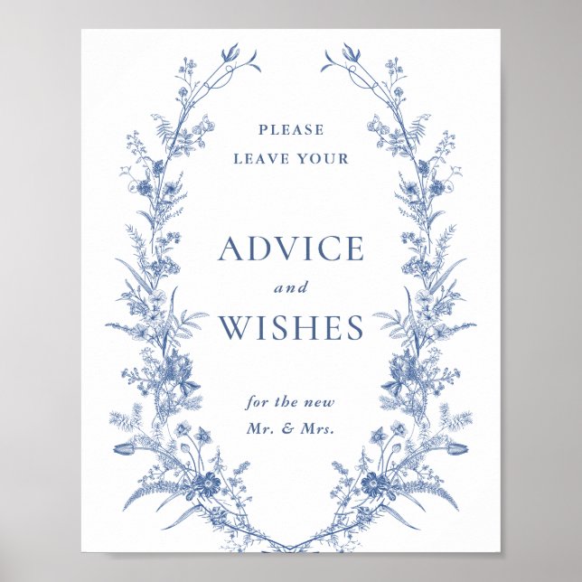 Affiche Victorian Dusty Blue French Garden Conseils & Souh (Devant)