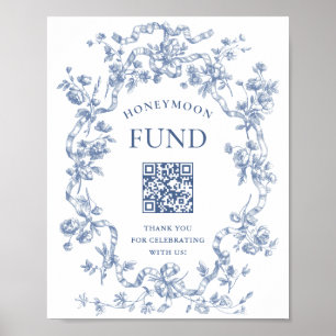 Affiche Victorian Dusty Blue French Garden Honeymoon Fund