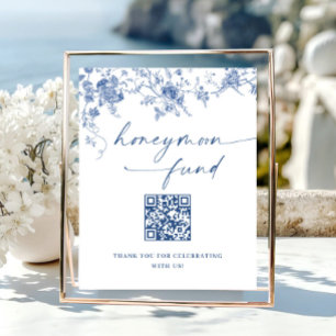 Affiche Victorian Dusty Blue French Garden Honeymoon Fund