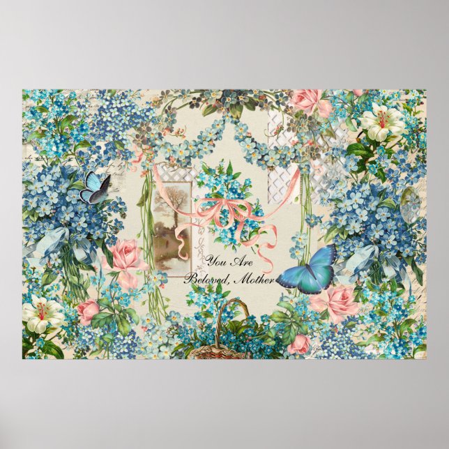 Affiche Victorian Forget-Me-Not Mother's Day Collage (Devant)
