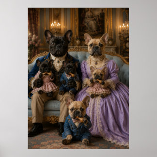 Affiche Victorian French Bulldog Family Portrait | Aristoc