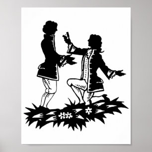 Affiche Victorian Gay Man propose la silhouette de Lover