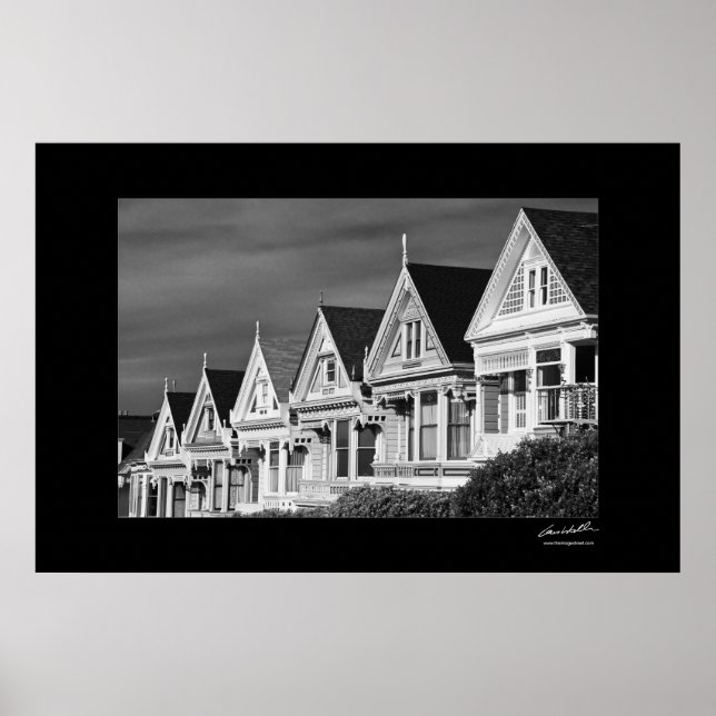 Affiche Victorian Houses on Steiner Street, Alamo Square, (Devant)