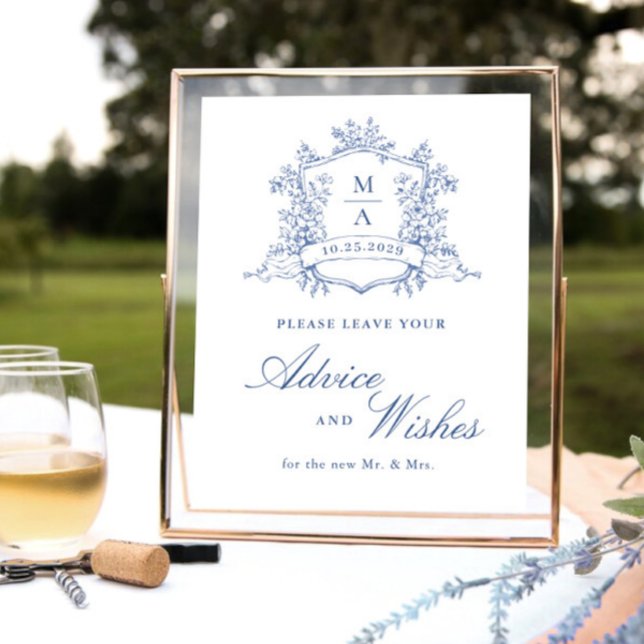 Affiche Victorian Ornate Dusty Blue Conseils & Wings (Créateur téléchargé)