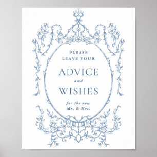 Affiche Victorian Ornate Dusty Blue Conseils & Wings