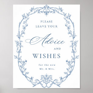 Affiche Victorian Ornate Dusty Blue Conseils & Wings