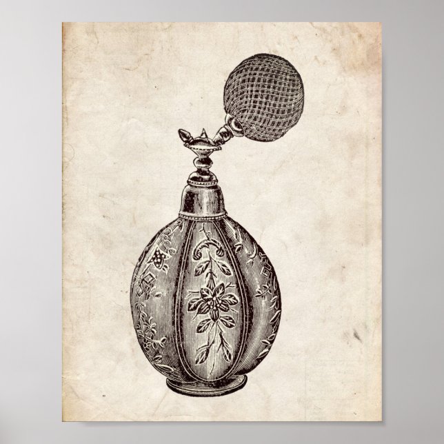 Affiche Victorian Perfume Bottle Illustration (Devant)