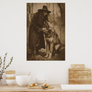 Affiche Victorian Witch Sepia Portrait style 4