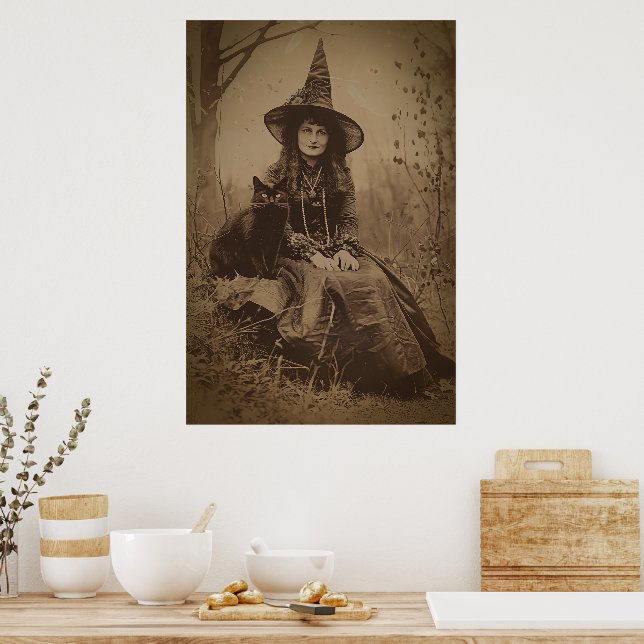 Affiche Victorian Witch Sepia Portrait style 6 (Cuisine)