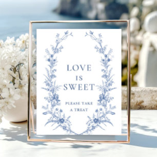 Affiche Victorien Dusty Blue French Garden Love is Sweet