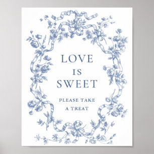 Affiche Victorien Dusty Blue French Garden Love is Sweet