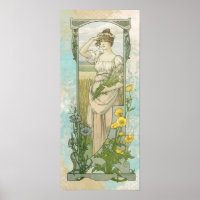 *~* Victorien Vintage AR23 Woman Beach Art Nouveau