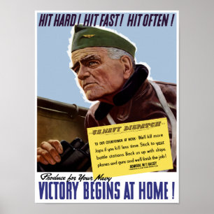 Affiche Victory Begins At Home -- Bull Halsey