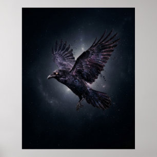 Affiche Vide Stellaire Corbeau Cosmique