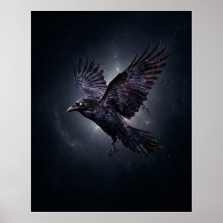 Affiche Vide Stellaire Corbeau Cosmique
