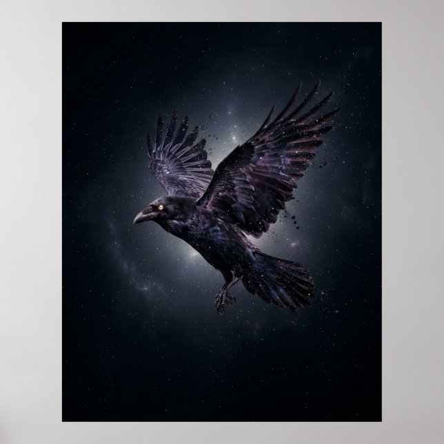 Affiche Vide Stellaire Corbeau Cosmique (Devant)