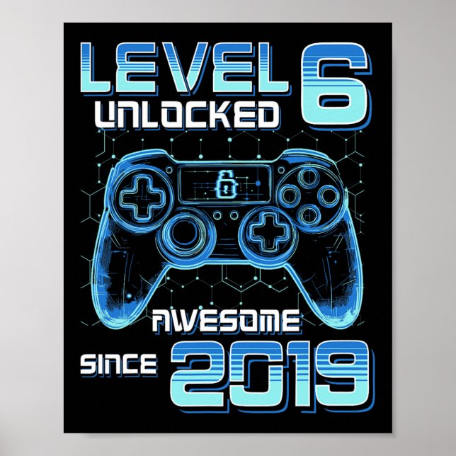 Affiche Vidéo de niveau 6 débloquée Fête de jeu vidéo 6e a (Devant)